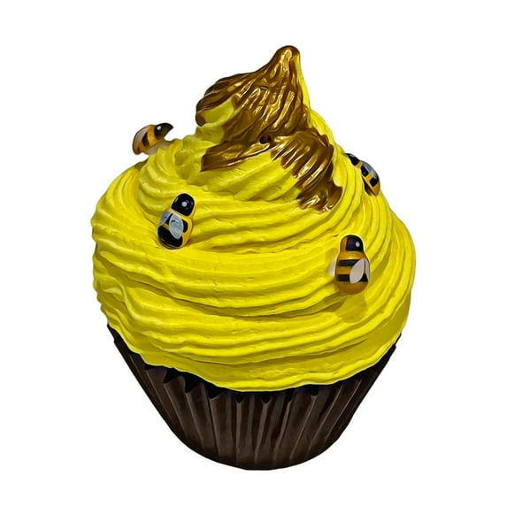 DEZICAKES Fake Cupcake Honey Bee Cupcake Dessert Prop Decoration Dezicakes Fake Food- Fake Cake- Artificial Cake- Faux Cake Decor