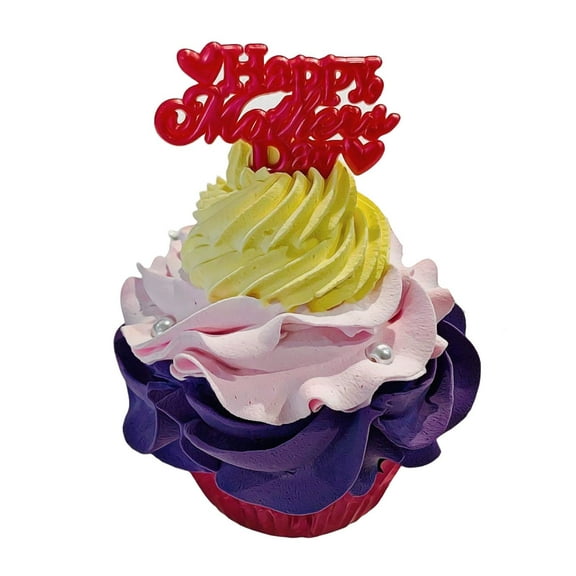 DEZICAKES Fake Cupcake Mother's Day Cupcake Pink Purple Gift Idea for Mothers Day