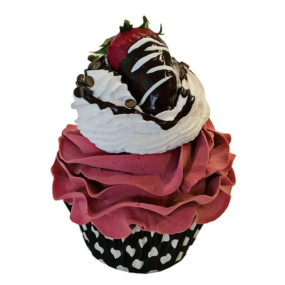 DEZICAKES Fake Cupcake Strawberry Jubilee Dessert Prop Decoration Dezicakes Fake Food- Fake Cake- Artificial Cake- Faux Cake Decor