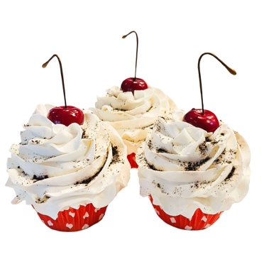 Dezicakes Artificial Cupcakes – Set Of 3 Plain Vanilla Fake Cupcakes – Unedible Decor