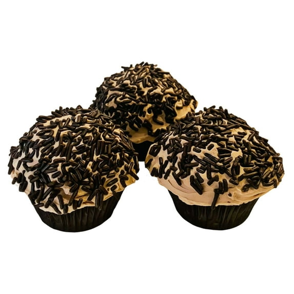 DEZICAKES Fake Cupcakes Homestyle Chocolate Chocolate Sprinkles Set of 3 Cupcakes Prop Decoration Dezicakes