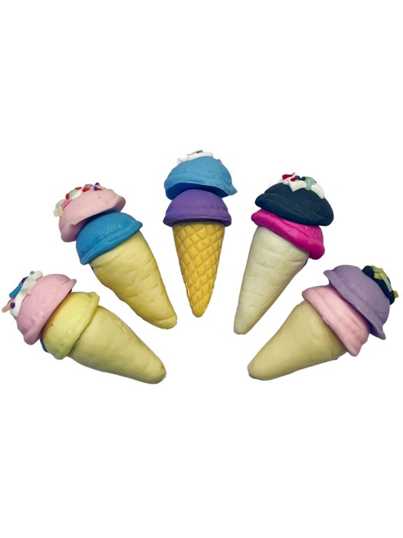 Fake Ice Cream Cone Charms Set of 5 Craft Charms- Slime Charms for DIY Crafting- Embellishments- Miniature Ice Creams Cones