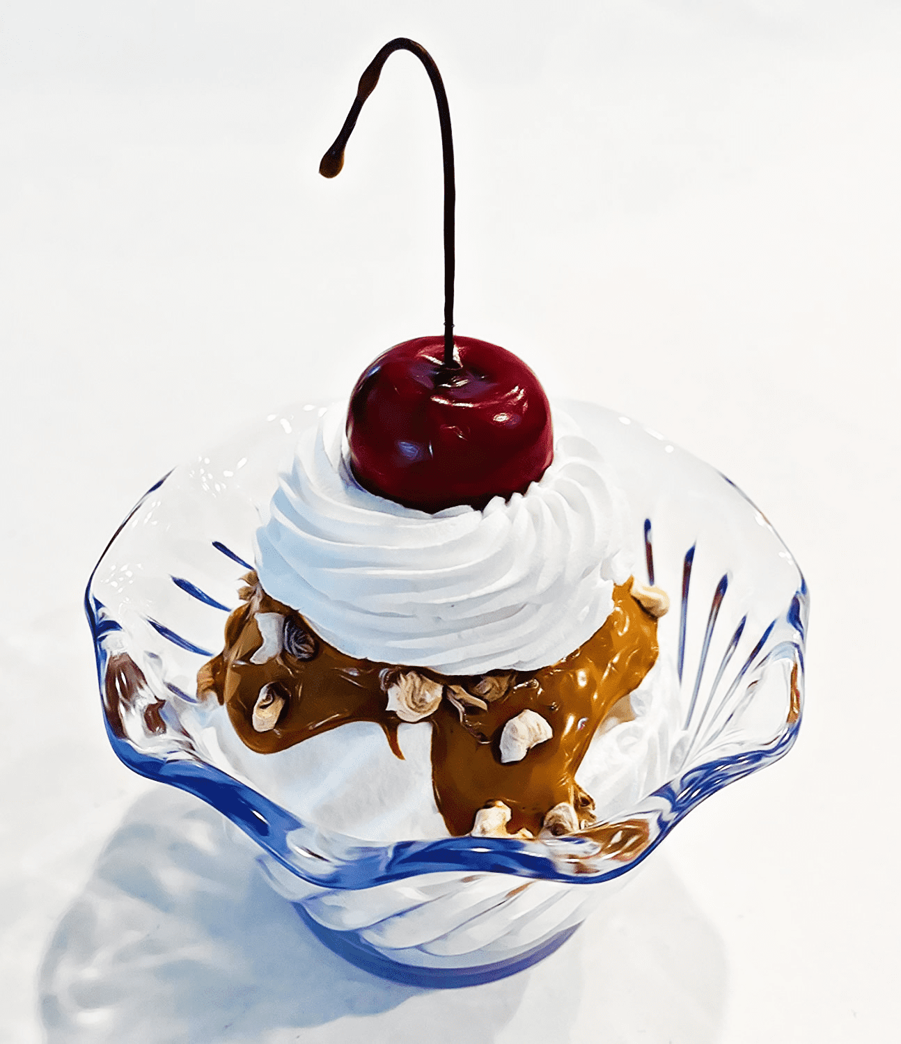 DEZICAKES Fake Ice Cream Sundae Vanilla Carmel Parfait Prop Decoration ...