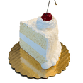 thumbnail image 1 of DEZICAKES Fake Slice of Cake Coconut Cake Piece of Cake w/ cherry Prop Decoration Dezicakes, 1 of 7
