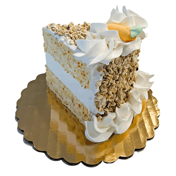 DEZICAKES Piece of Fake Cake Carrot Cake Slice Prop Decoration Dezicakes Fake Food- Fake Cake- Artificial Cake- Faux Cake Decor