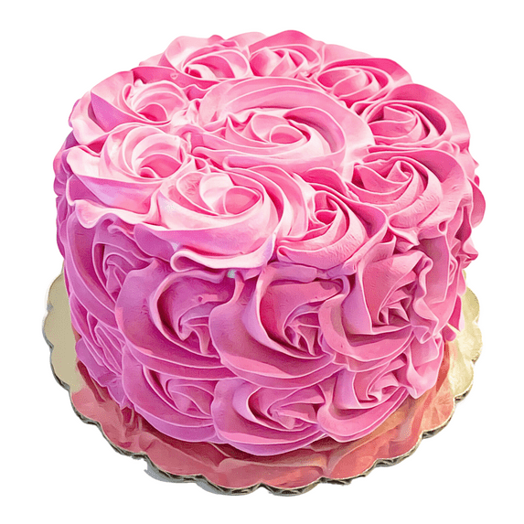DEZICAKES Rosette Fuschia Pink Fake Cake Decoration