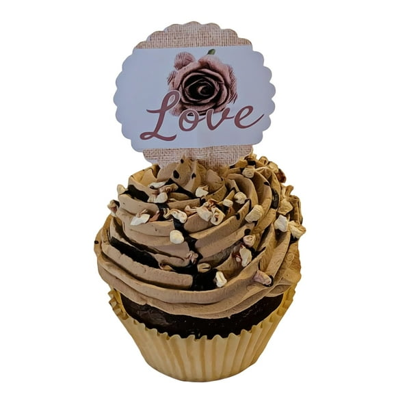 DEZICAKES Rustic Farmhouse Fake Cupcake Chocolate Decoration Prop Dezicakes