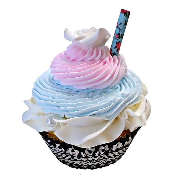 DEZICAKES Shabby Chic Pastel & Pearls Cupcake- Dezicakes Fake Food Party Favors, decoration, prop  or Gift Fake Food- Fake Cake-  Artificial Cake- Cake Decor