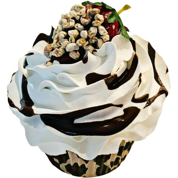 DEZICAKES Wild Strawberry Cupcake Faux Cupcake Fake Decoration Leopard print Dezicakes