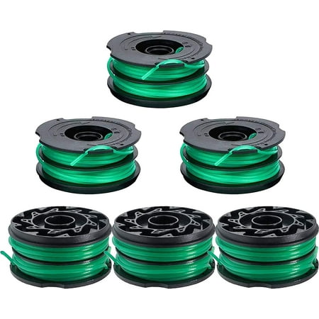 DF-080 Trimmer Replacement Spool Compatible with Black and Decker GH2000 GH1100 GH1000 Weed Eater DF-080-BKP DF080 Spool Refills 30ft 0.080" String Trimmer Line (6 Pack)