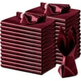 thumbnail image 1 of DF 24 Pack Burgundy Satin Napkins 20x20 Inch Wedding Napkins, Scalloped Elegant Dinner Napkins Square Table Napkins Decor, Silky Satin Cloth Napkins for Restaurant Banquet Graduation Party, 1 of 14