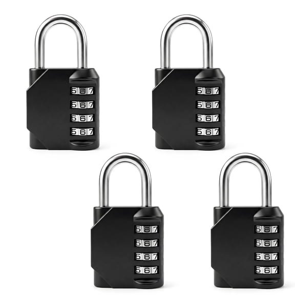 DF 4 Pack Combination Lock for Locker 4 Digit Outdoor Waterproof Padlock for School, Gym, Sports, Fence, Toolbox, Gate, Case, Outdoor, Hasp Storage