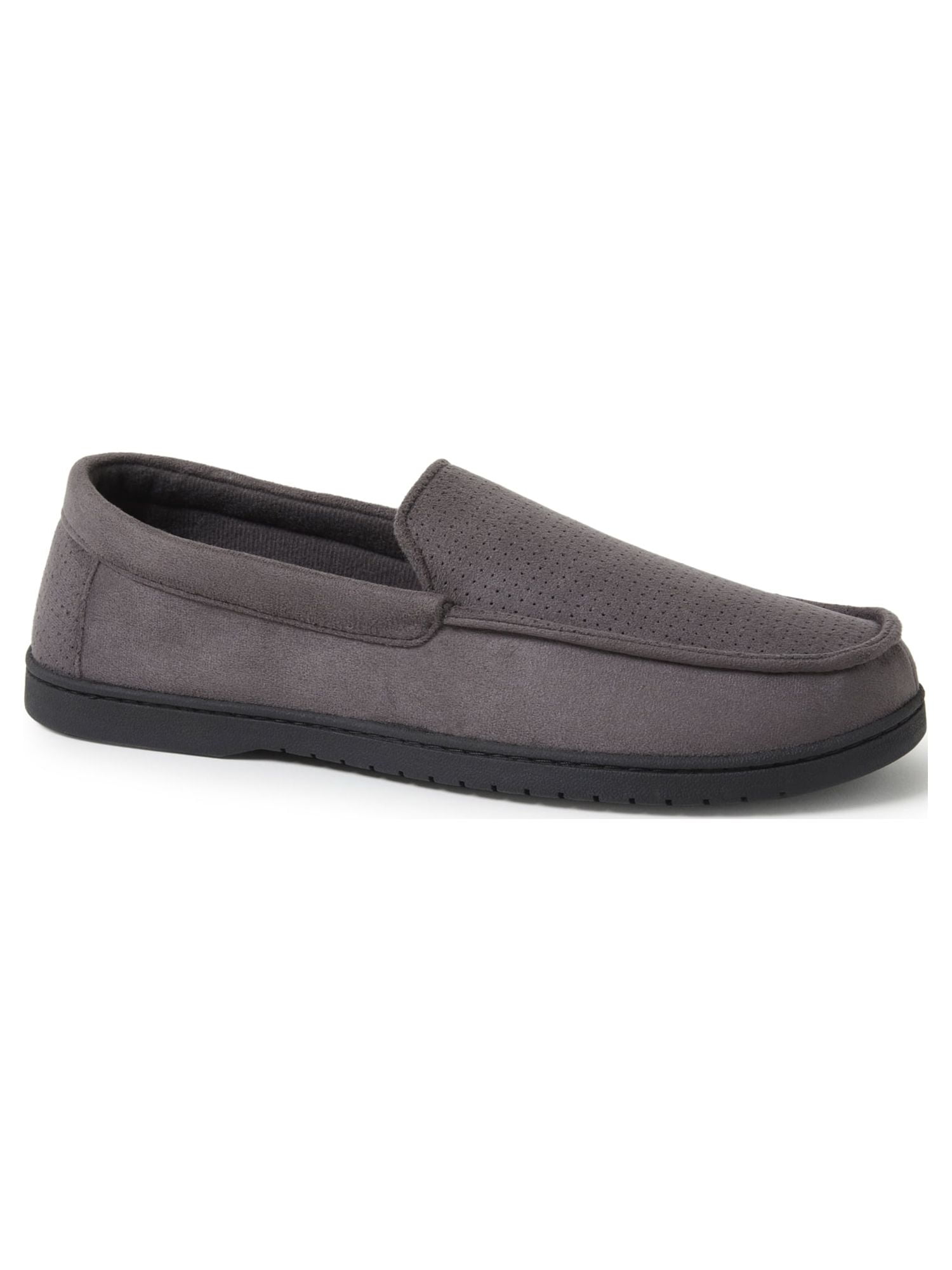 DF by Dearfoams Men's Jason Perf Microsuede Moccasin Slippers