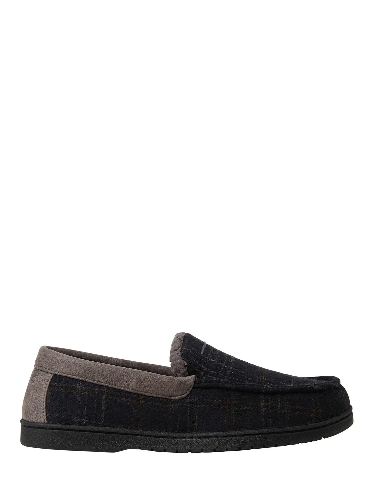 DF by Dearfoams Men s Wool Inspired Moccasin Slippers Walmart