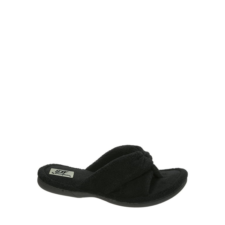 Dearfoams women's df terry thong slipper sale
