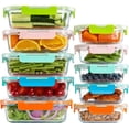 thumbnail image 1 of DFA 10 Pack Glass Food Storage Containers with Lids Leakproof, Airtight Glass Meal Prep Containers For Lunch, On The Go, Leftover, Dishwasher Safe, 1 of 12