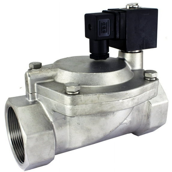 DFD 2" NPT Normally Open Stainless Steel 24v DC Solenoid Valve Viton 113 psi ...