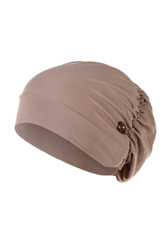 Adjustable Baseball Cap with Button Face Holder and Secure Head Wrap Design for Khaki One Size