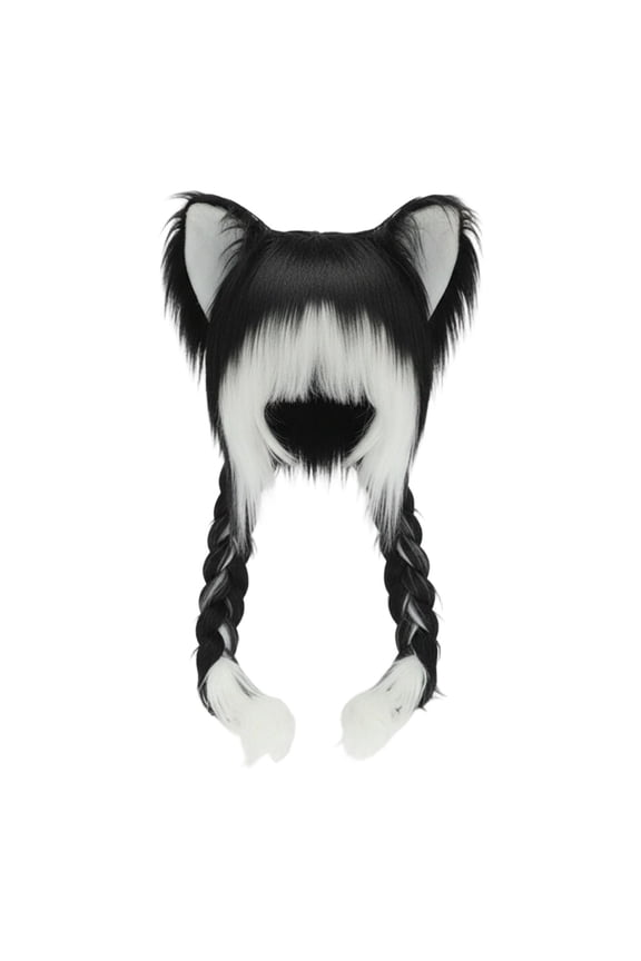 Adorable Anime Cat Ear Headband Winter Warm Hat For Girls Stylish Hair Accessory Black One Size