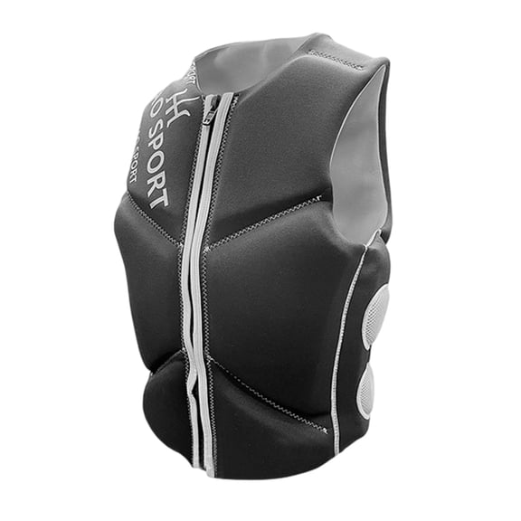 DFEK Adult Buoyancy Vest for Surfing Swimming and Marine Activities Breathable Neoprene Buoyancy Jacket for Kayaking, Boating & Surfing Black S