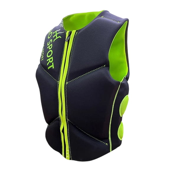 DFEK Adult Buoyancy Vest for Surfing Swimming and Marine Activities Breathable Neoprene Buoyancy Jacket for Kayaking, Boating & Surfing Green S