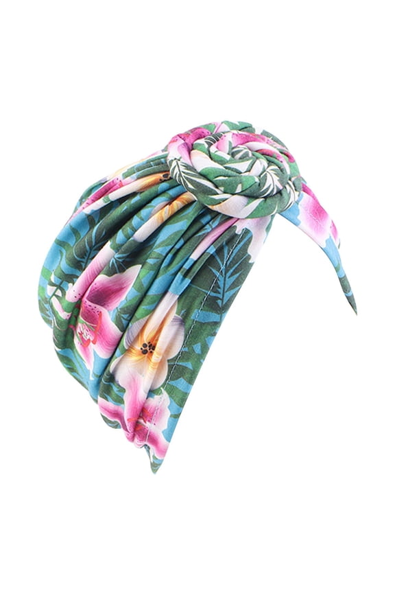 African Turban Headwrap for Women Elegant Knot Tied Bonnet Cap Stylish Hair Accessory and Fashionable Head Cover Light Blue One Size