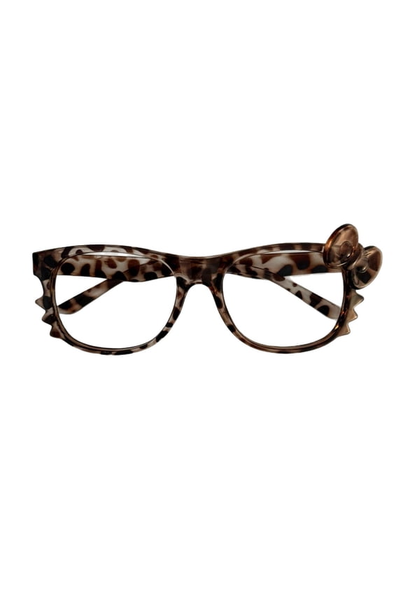Anime with Leopard Print Frame Fashionable Glasses Accessories for Outdoor Activities Coffee