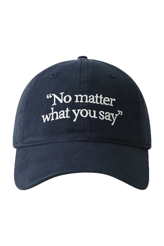 Big Head Round Baseball Cap Embroidered Logo Adjustable Strap Sun Visor for Outdoor Sports Navy One Size