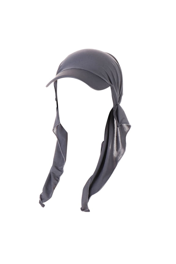 Breathable Summer Baseball Cap for Women and Men with Versatile Hijab Shawl Fabric Design Grey One Size