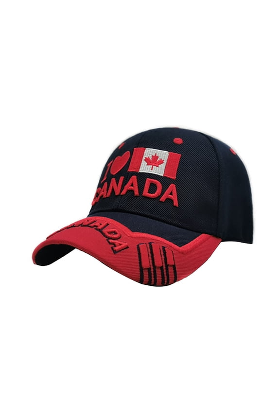 Canadian Maple Leaf Embroidered Baseball Cap Unisex Adult Adjustable Flag Hat for Outdoor Enthusiasts Brick Red One Size