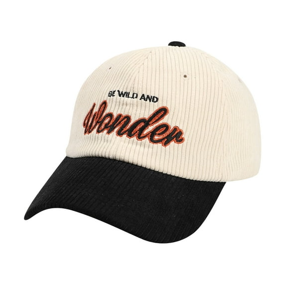 DFEK Classic Corduroy Baseball Cap for Men and Women Casual Prep Style Fashionable Sun Hat Outdoor Daily Wear Black One Size