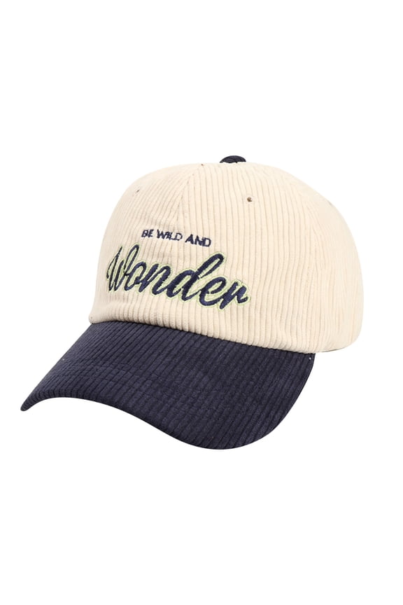 Classic Corduroy Baseball Cap for Men and Women Casual Prep Style Fashionable Sun Hat Outdoor Daily Wear Navy One Size