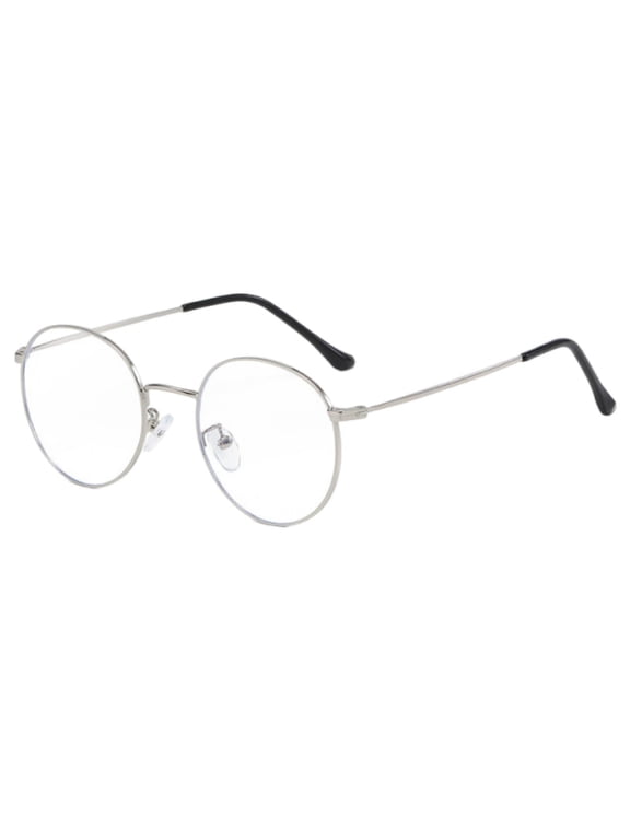 Classic Small Round Unisex Eyewear Lightweight Non- Transparent Lens Glasses For Everyday Use And Outdoor Activities White