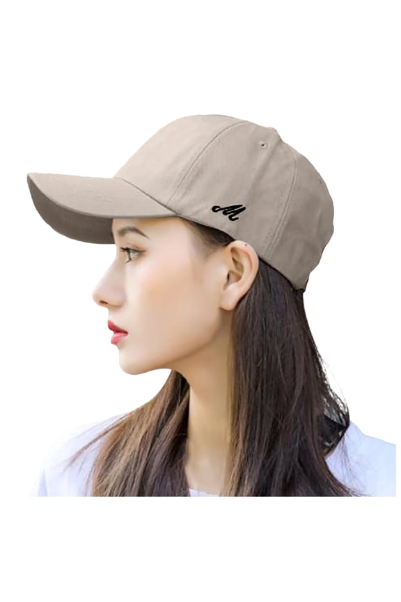 Classic Women's Retro Baseball Cap Solid Color Soft Top Sun Hat for Shade and Style Khaki 56-58cm