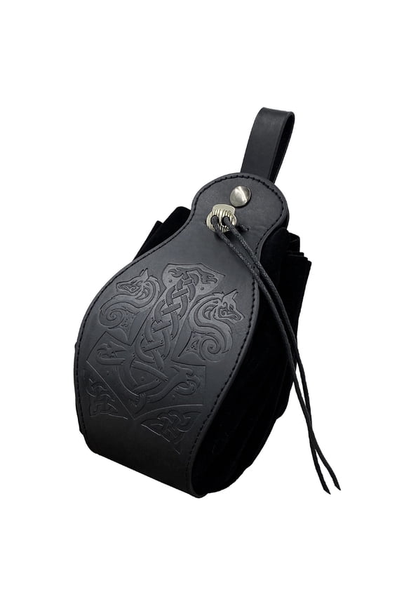 Drawstring Belt Pouch For Outdoor Adventures And Historic Accessories Black One Size