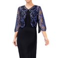 thumbnail image 1 of DFEK Elegant Sequin Three Quarter Sleeve Short Cardigan Jacket with Detachable Cape Shawl Wrap Blue One Size, 1 of 5