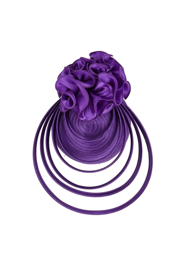 Elegant Tea Party Fascinator Pillbox Hat Headband for Sophisticated Events Purple One Size