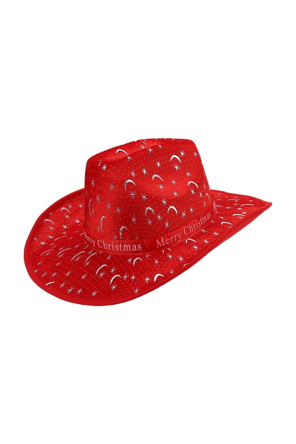 Elegant Western Cowboy Hat for Themed Parties Events and Casual Celebrations Versatile Magician Design Red One Size