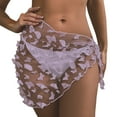 thumbnail image 1 of DFEK Elegant Women's Sheer Mesh Beach Cover Up Skirt with Lace Up Detail and Waist for Swimwear Purple L, 1 of 5