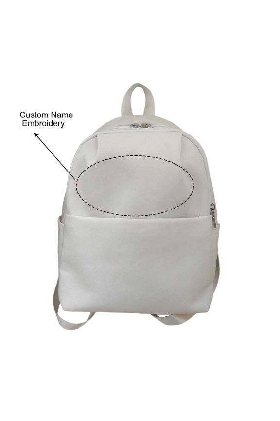 Embroidered Boho Backpack For Women Lightweight Layer Rucksack Ideal Daily Use Travel School Shoulder Bag White