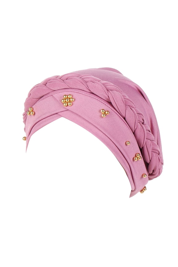 Fashion Pearl Baseball Cap for Women Elegant Adjustable Headband Hat with Elastic Band Pink One Size