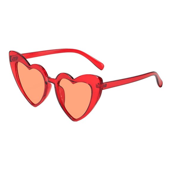 DFEK Fashionable Heart Shaped for Women and Girls Fashionable Cat Eye Frame Design Red