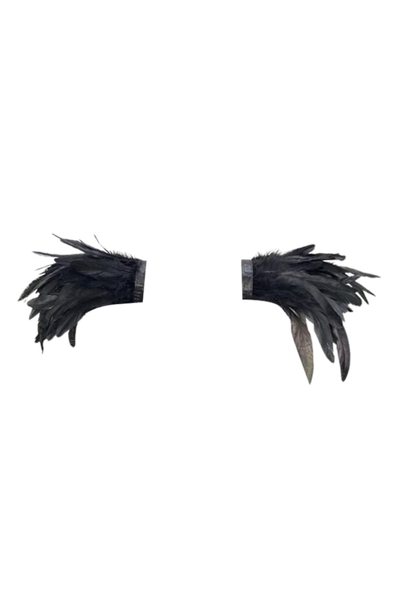 Feather Shawl Performance Dance Wrap Gothic Party Role Playing Accessory Elegant Show Black One Size