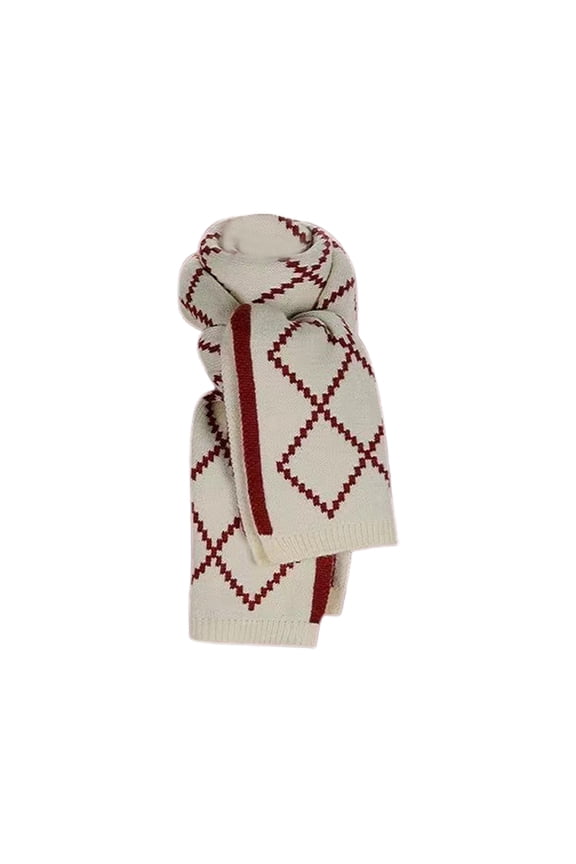 Festive Christmas Knitted Scarf Winter Warm Neck Gaiter For Men And Women Red One Size