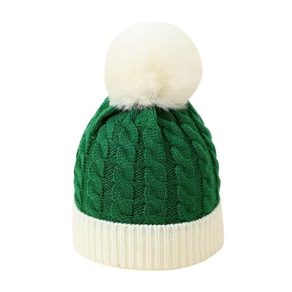 DFEK Festive Santa Knitted Winter Hat for Adult Men and Women Cozy Christmas Cap Green One Size