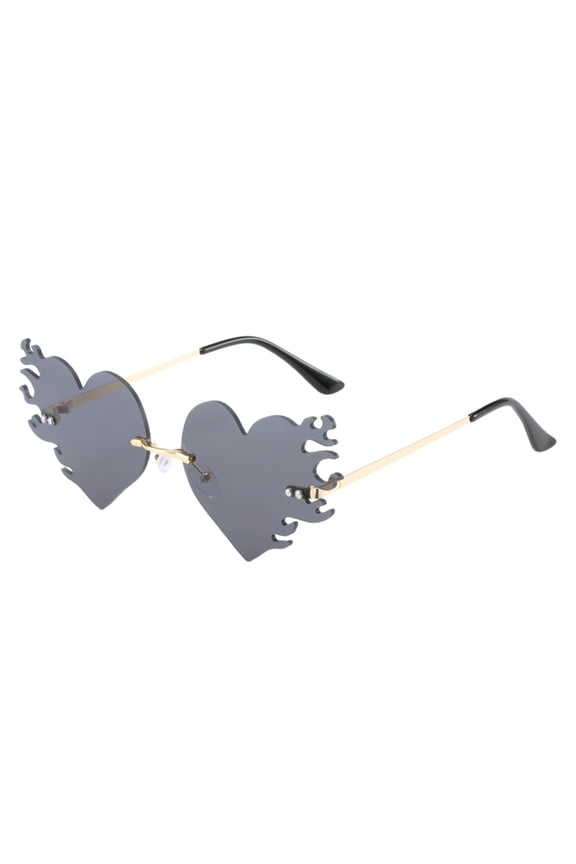 Heart Shaped with Irregular Frame Design for Unisex Fashion Statement Black