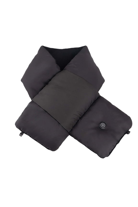 Heated Winter Scarf with Adjustable Three Temperature Settings for Outdoor and Casual Wear Black One Size