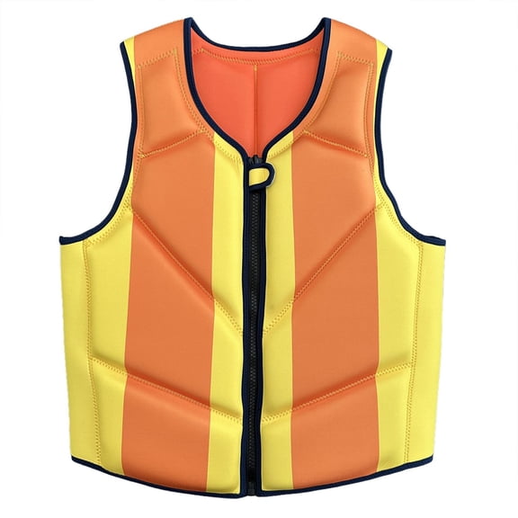 DFEK High Buoyancy Neoprene Swim Vest For Plus Size Adults Flotation Aid For Water Sports And Swimming Activities Orange XL