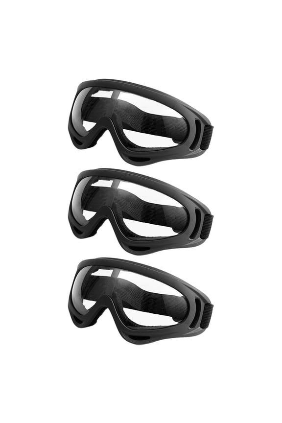 High Definition Clear Lens Protective Sports Eyewear for Cycling Hiking Windproof Lightweight Performance 3PCS Black