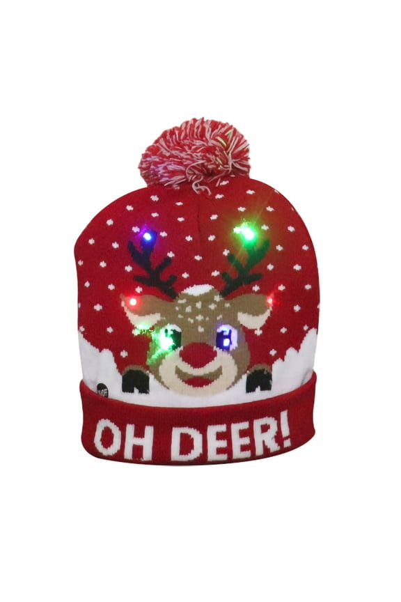 Knitted LED Light Up Baseball Cap for Outdoor Walking and Street Fashion C One Size